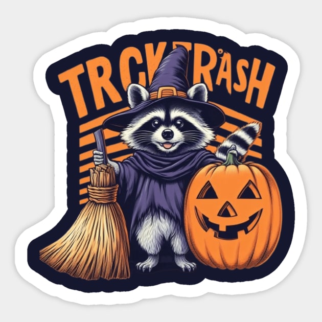 Trick or Trash Panda Halloween Sticker by François Belchior